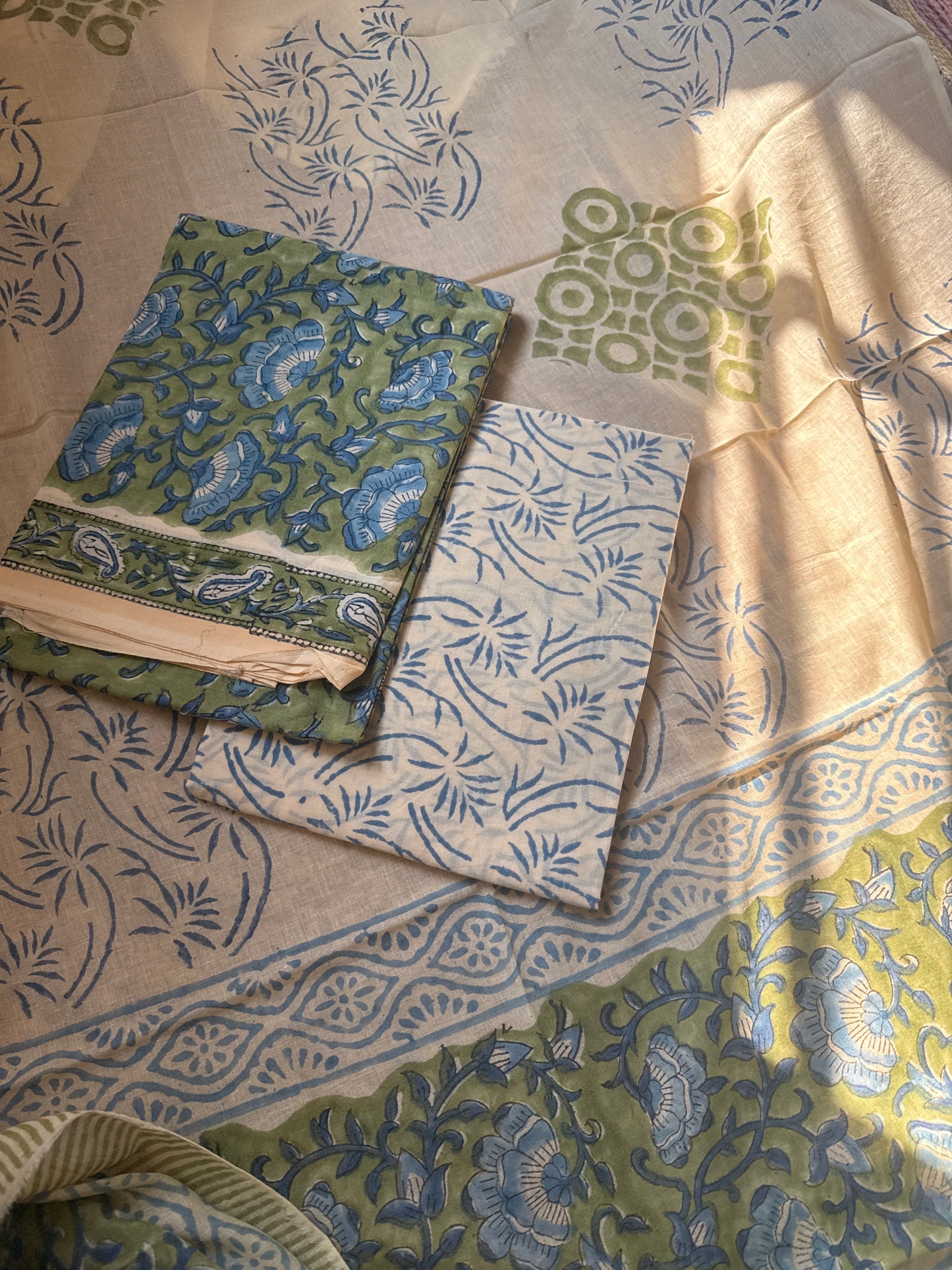 Hand block printed suit set