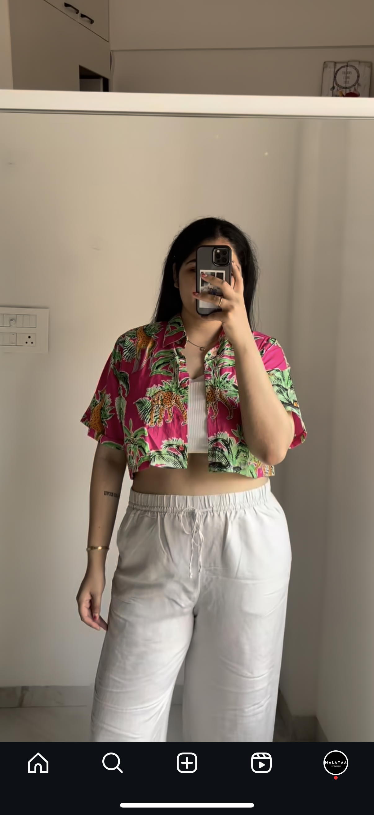 Hot pink crop shirt