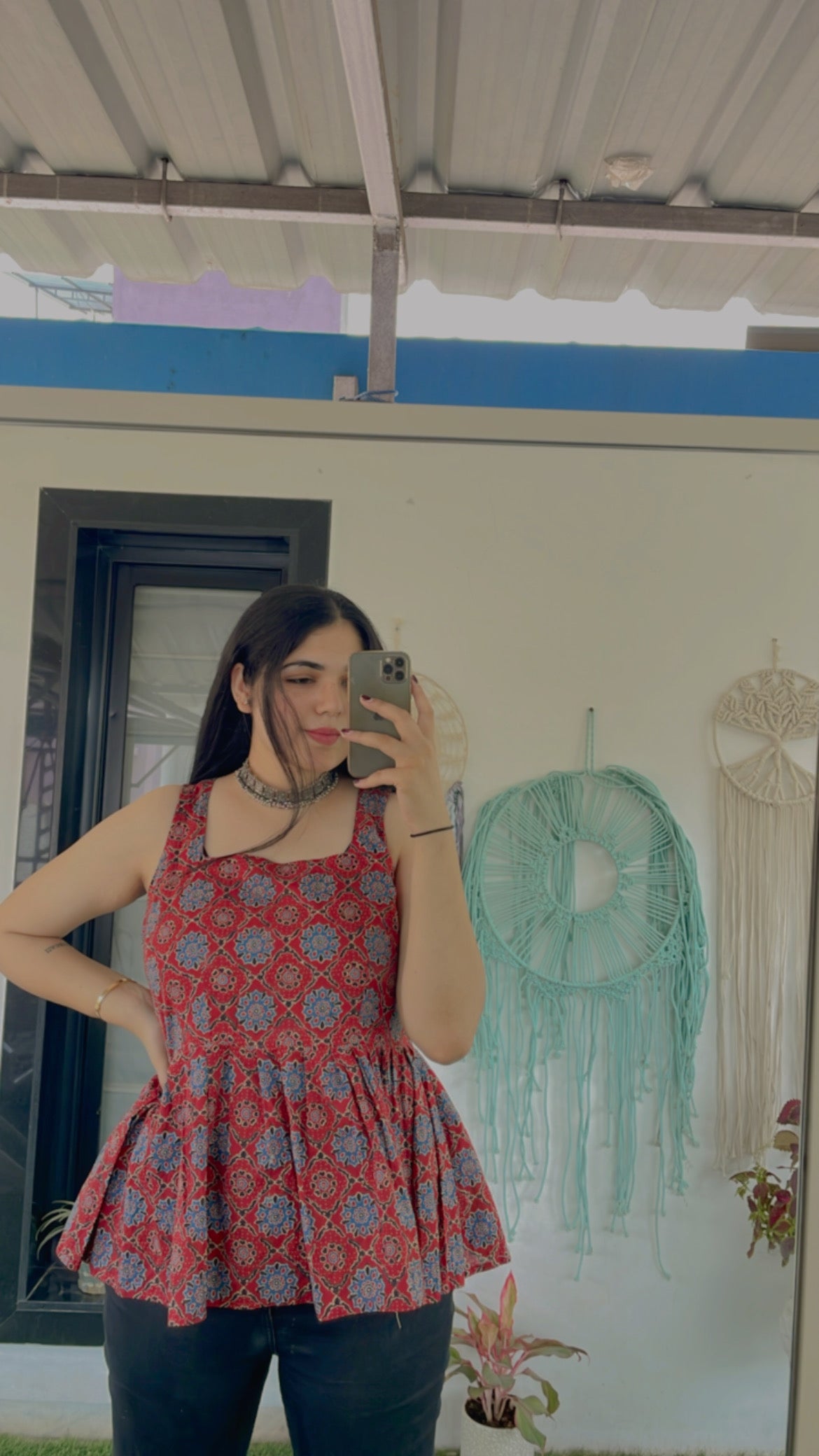 Ajrakh print top