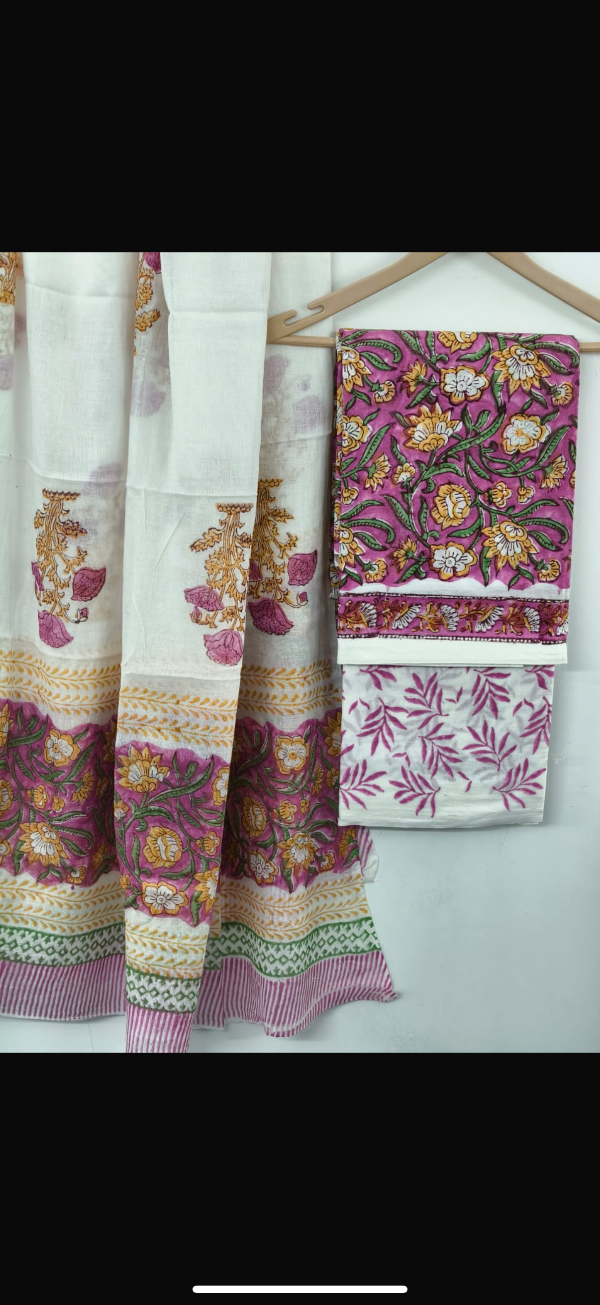 Hand block print suit set