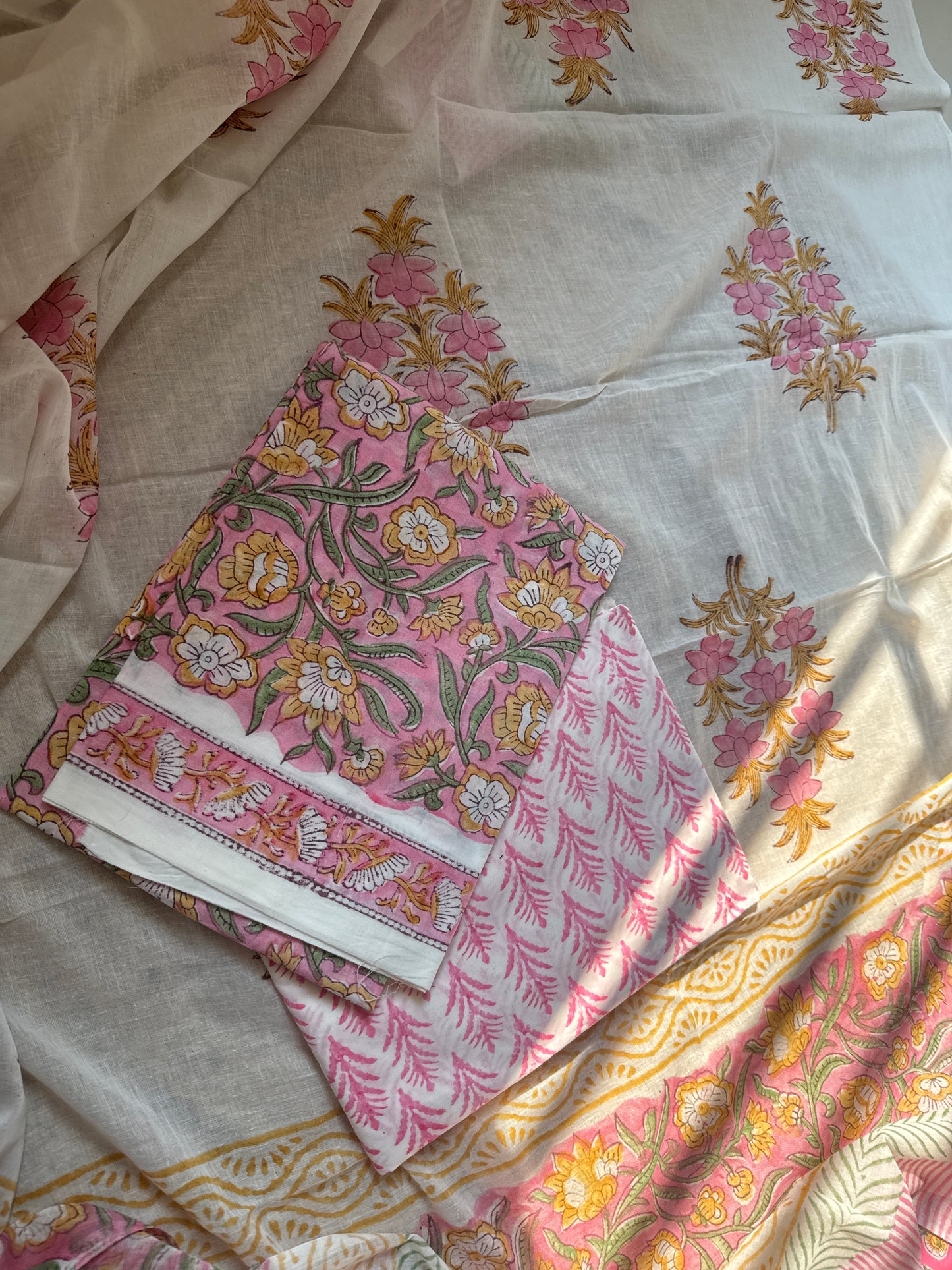 Handblock printed suit set