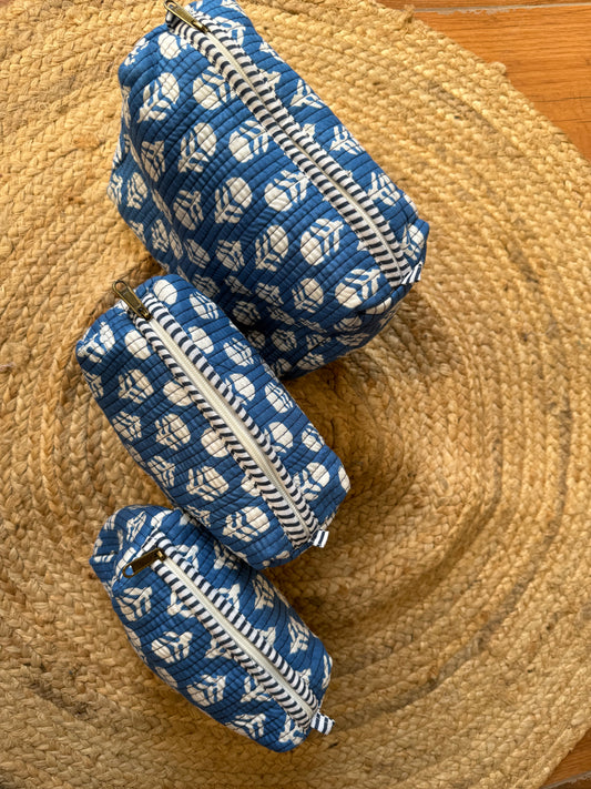Blue Color makeup/toiletry/cosmetic pouches