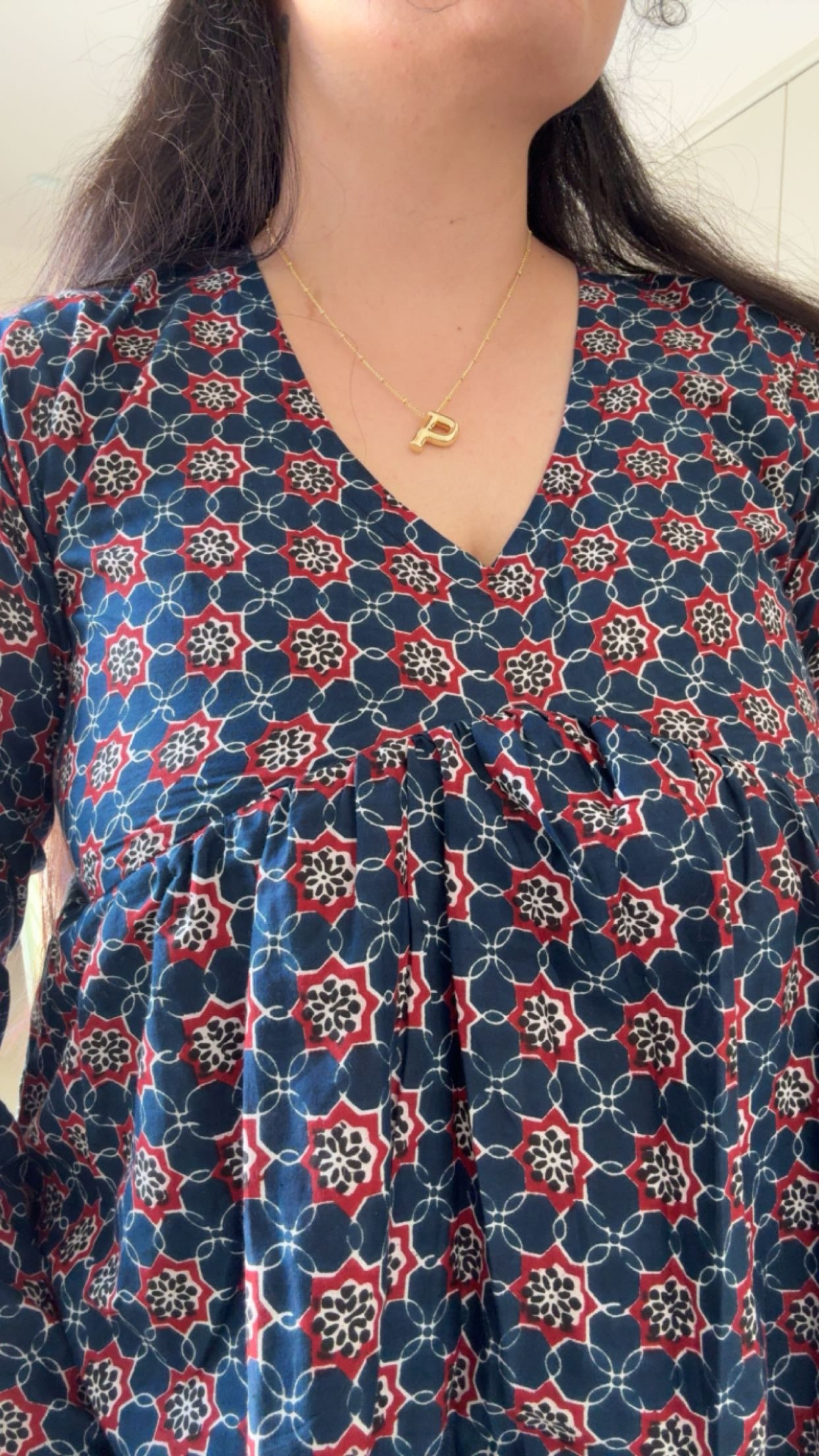 Ajrakh print peplum top