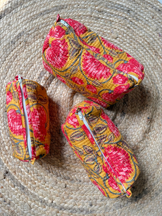 Mustard Makeup/cosmetics/toiletry pouches