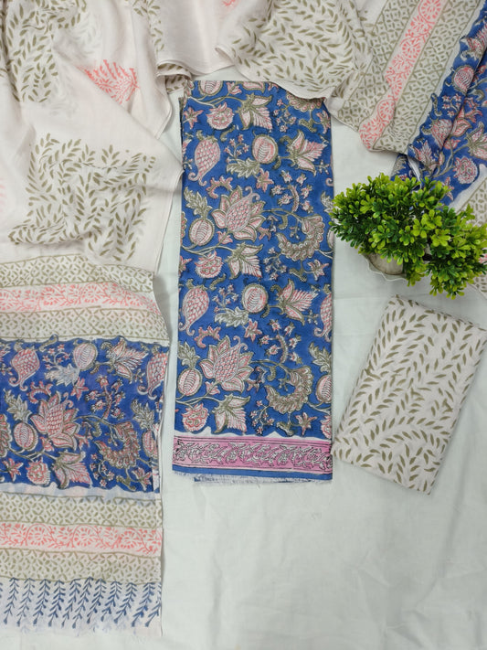 Block printed suit set