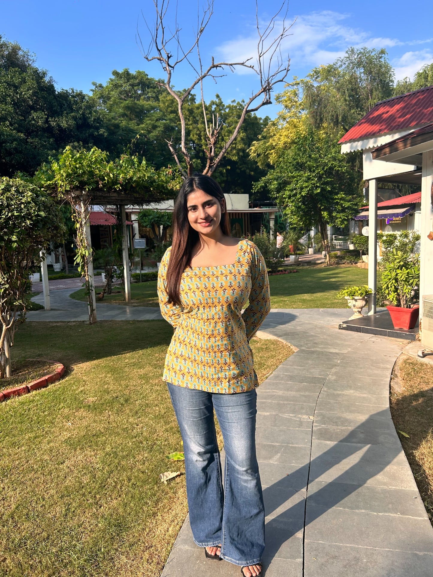 Mustard Corset Kurti