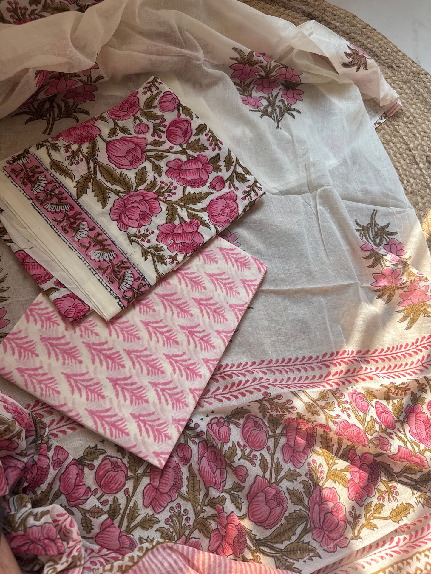 Hand block printed suit set