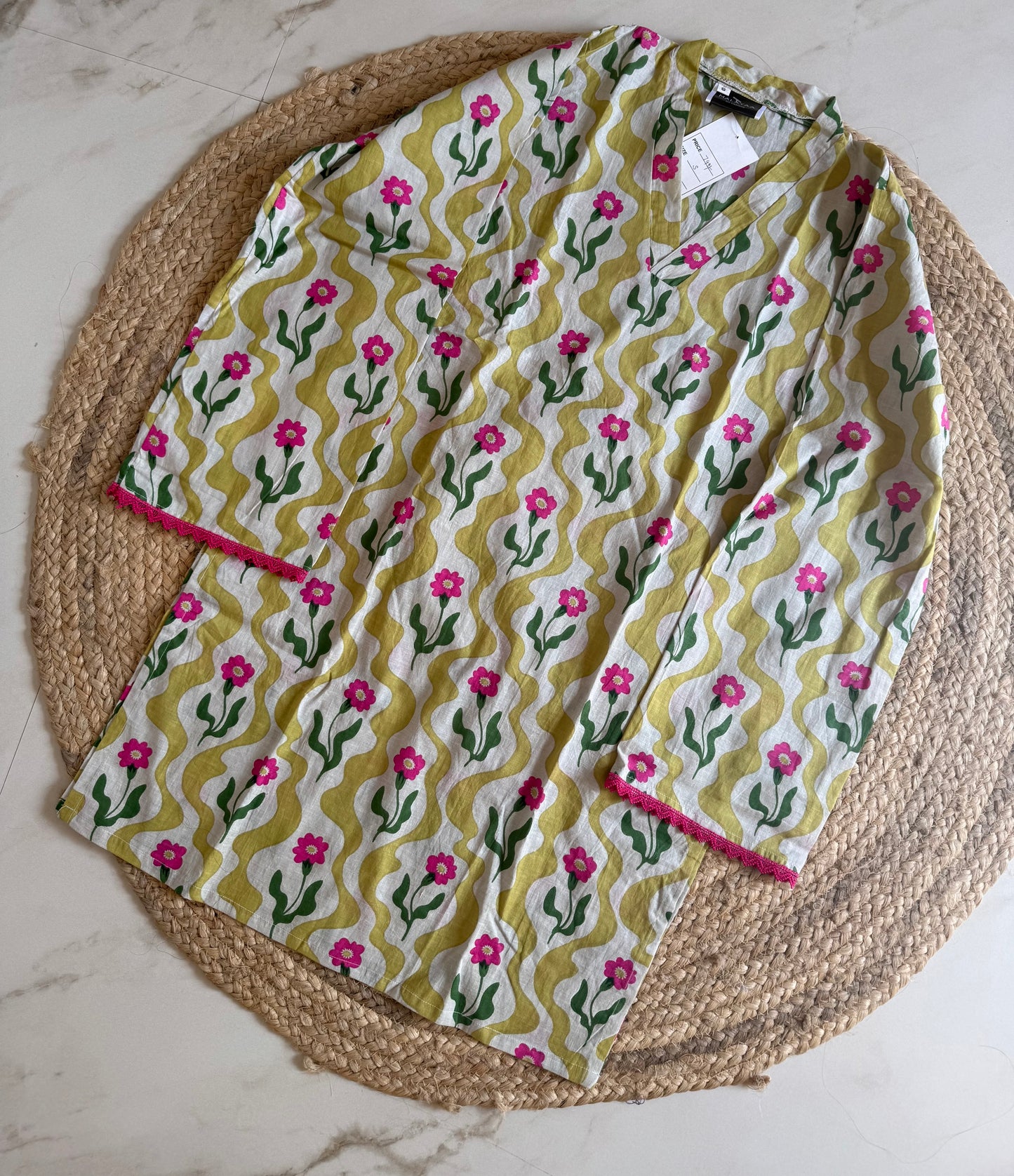 A line sleeves collared Kurti