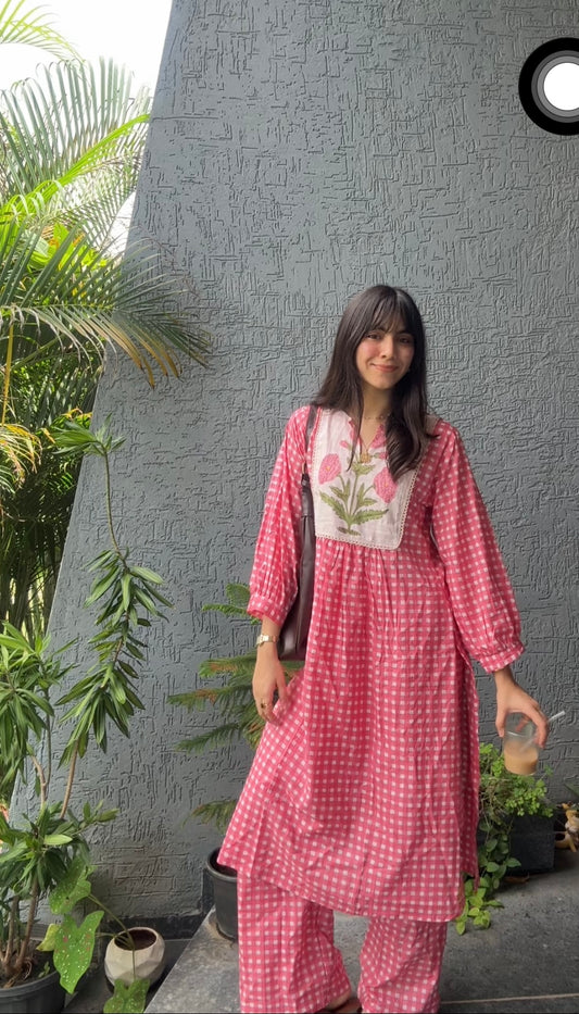 Ghingham kurta set