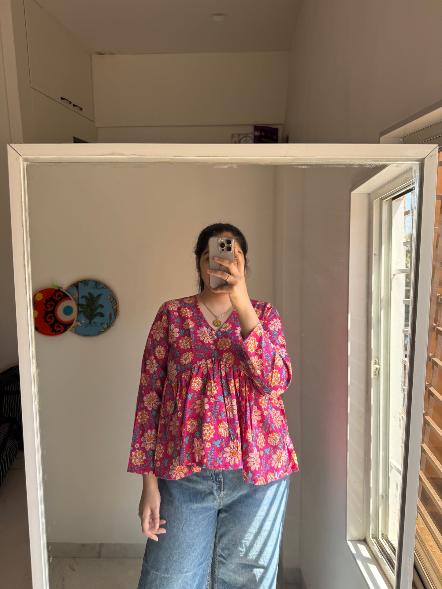 Hot pink Peplum top