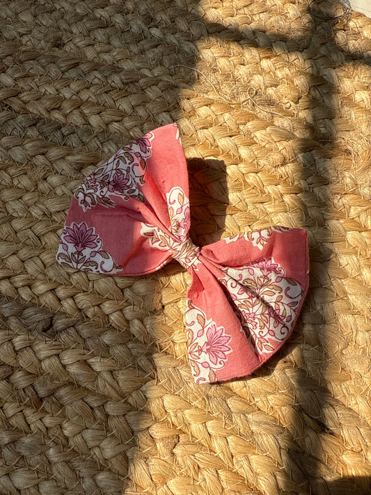 Peach Hair bow