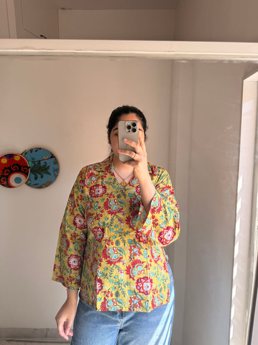 Mehendi green Collared kurta