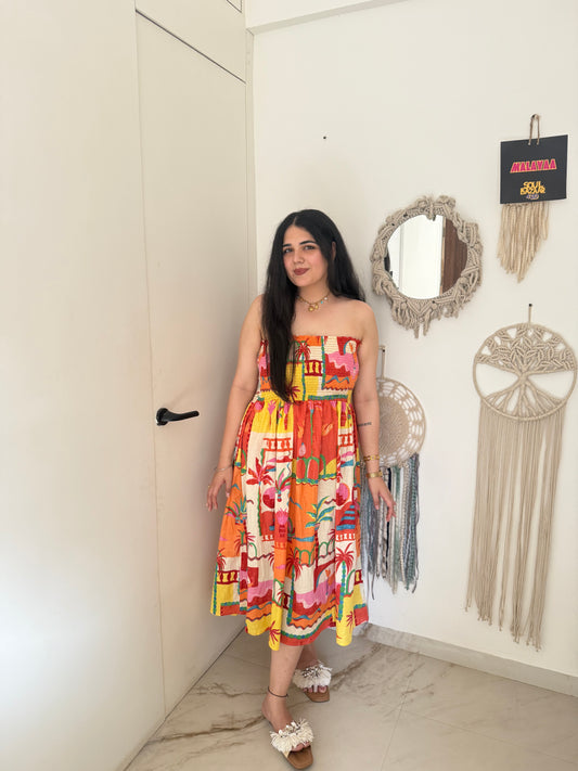 Tropical postcard Dress