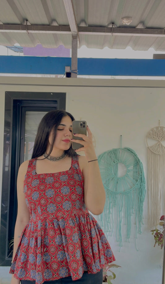 Ajrakh print top