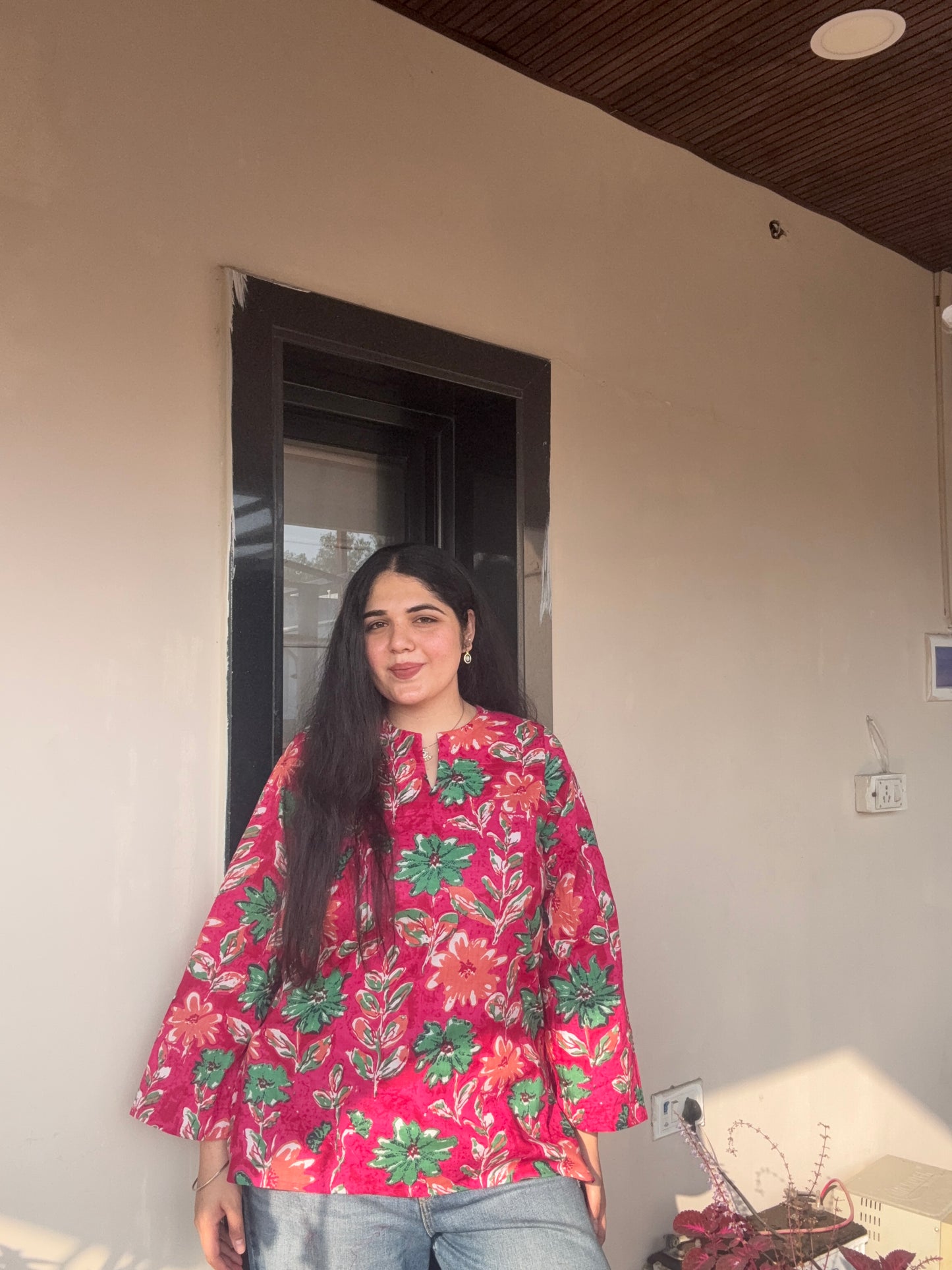 Rani bell sleeves Kurti