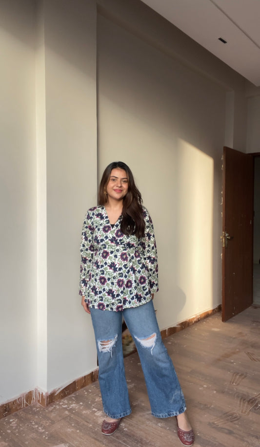 Straight Angrakha wrap around Kurti