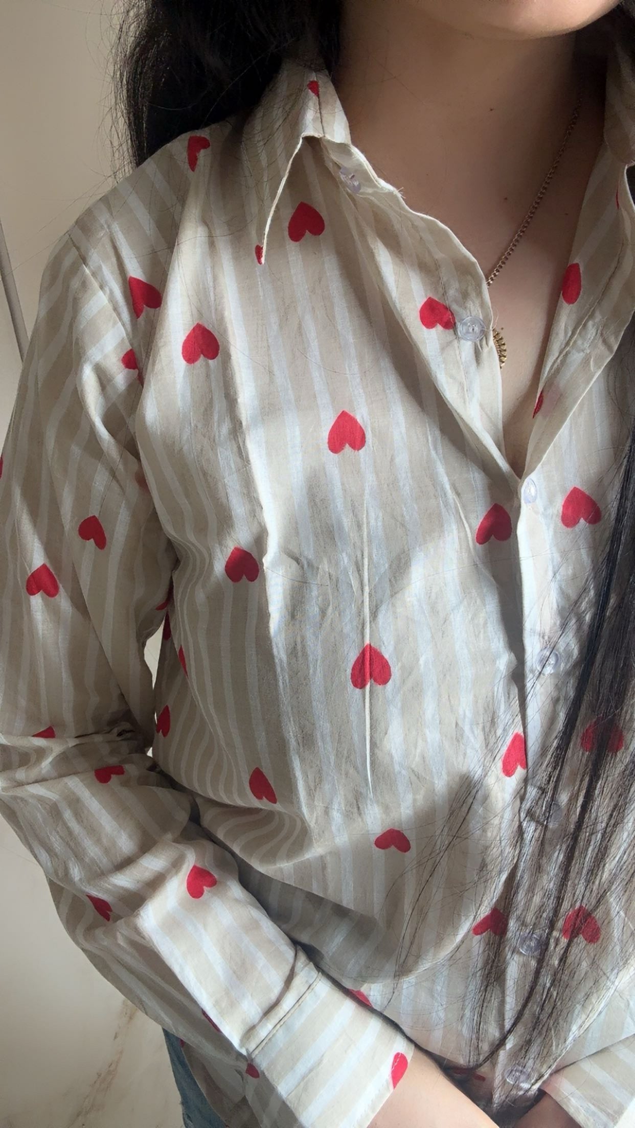 Heart at the Stripe Shirt