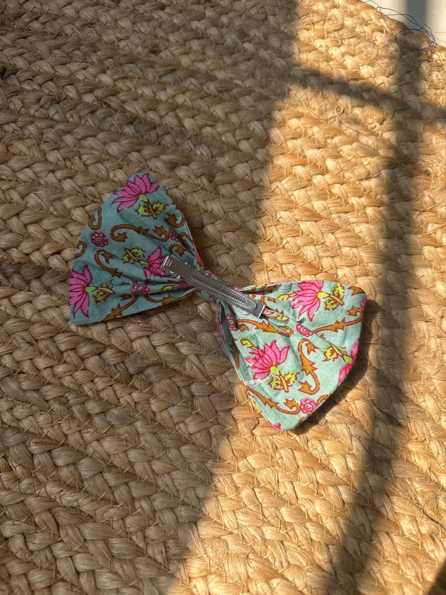 Lotus print hair bow
