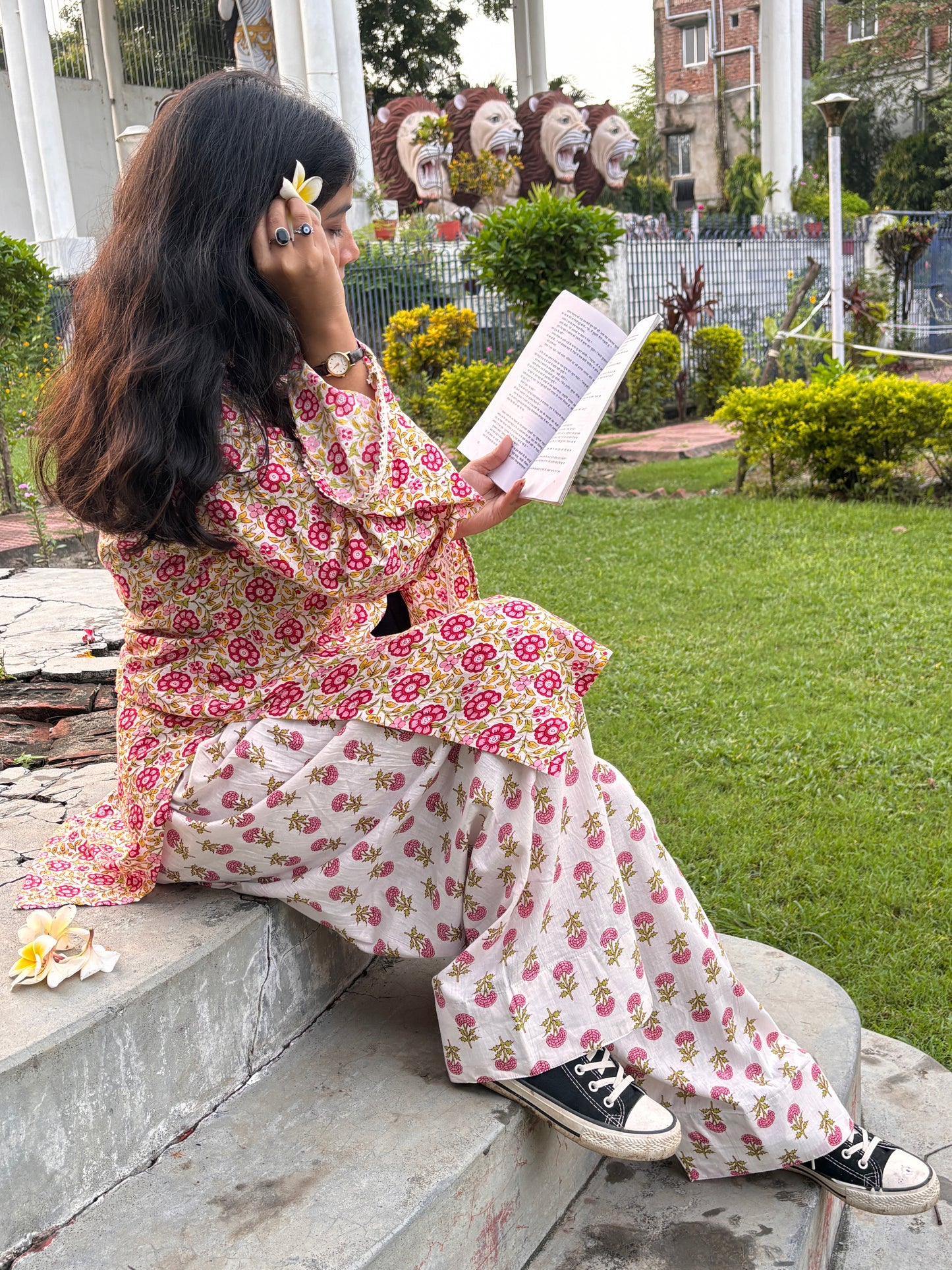 Blooming pink Farshi salwar set
