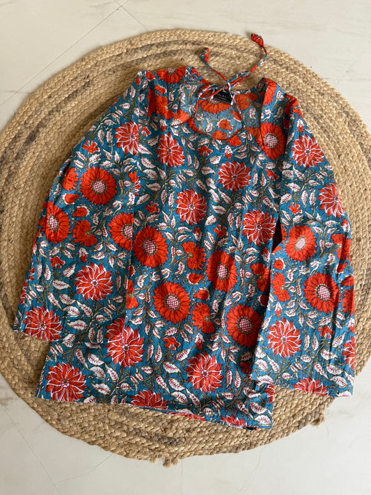 Corset fit Kurti with Doris at the neck