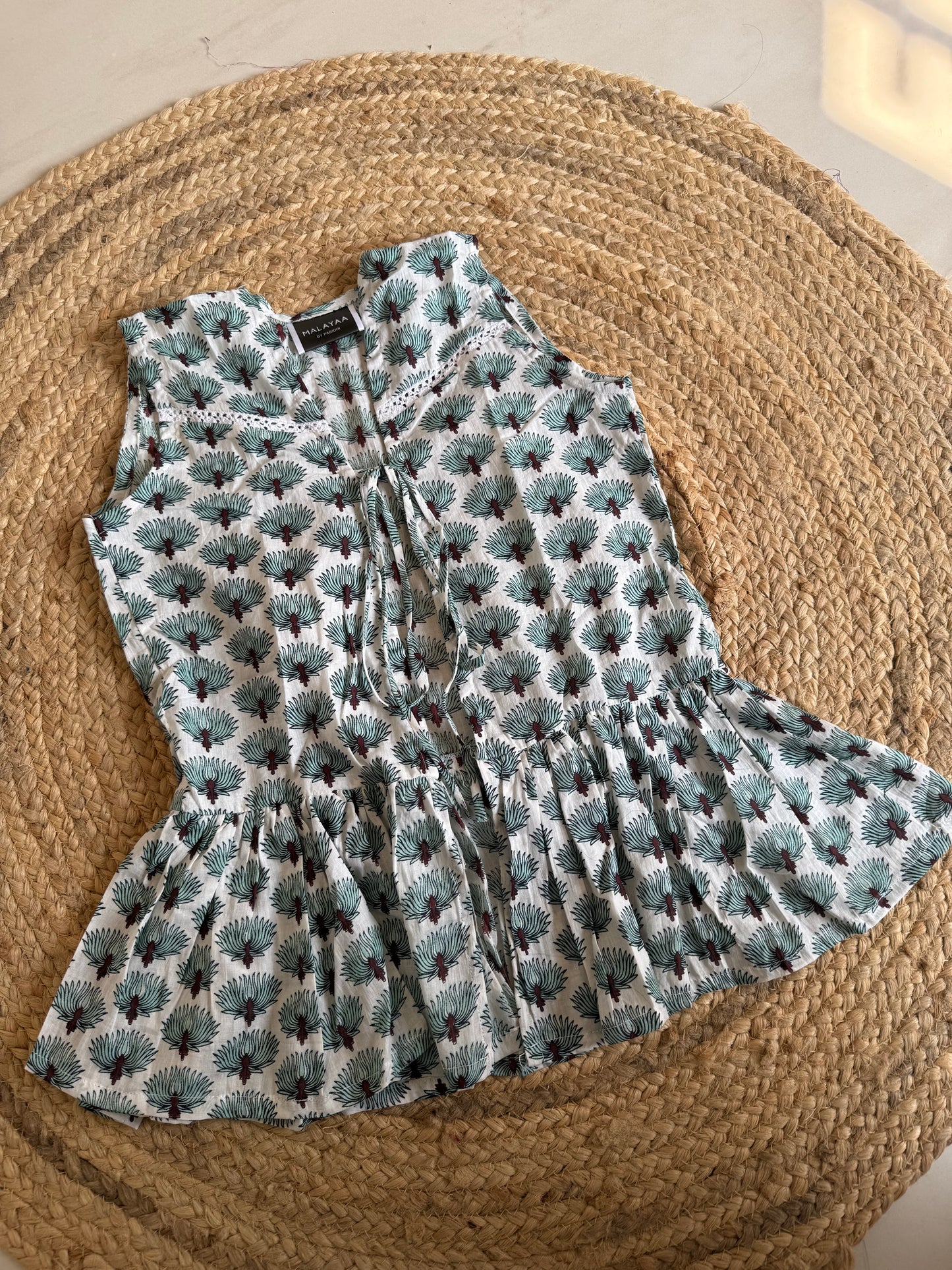 Front open peplum top