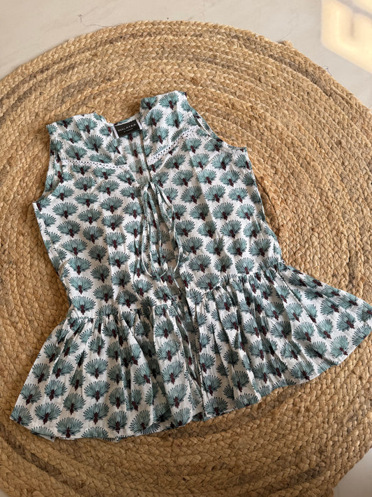 Front open peplum top