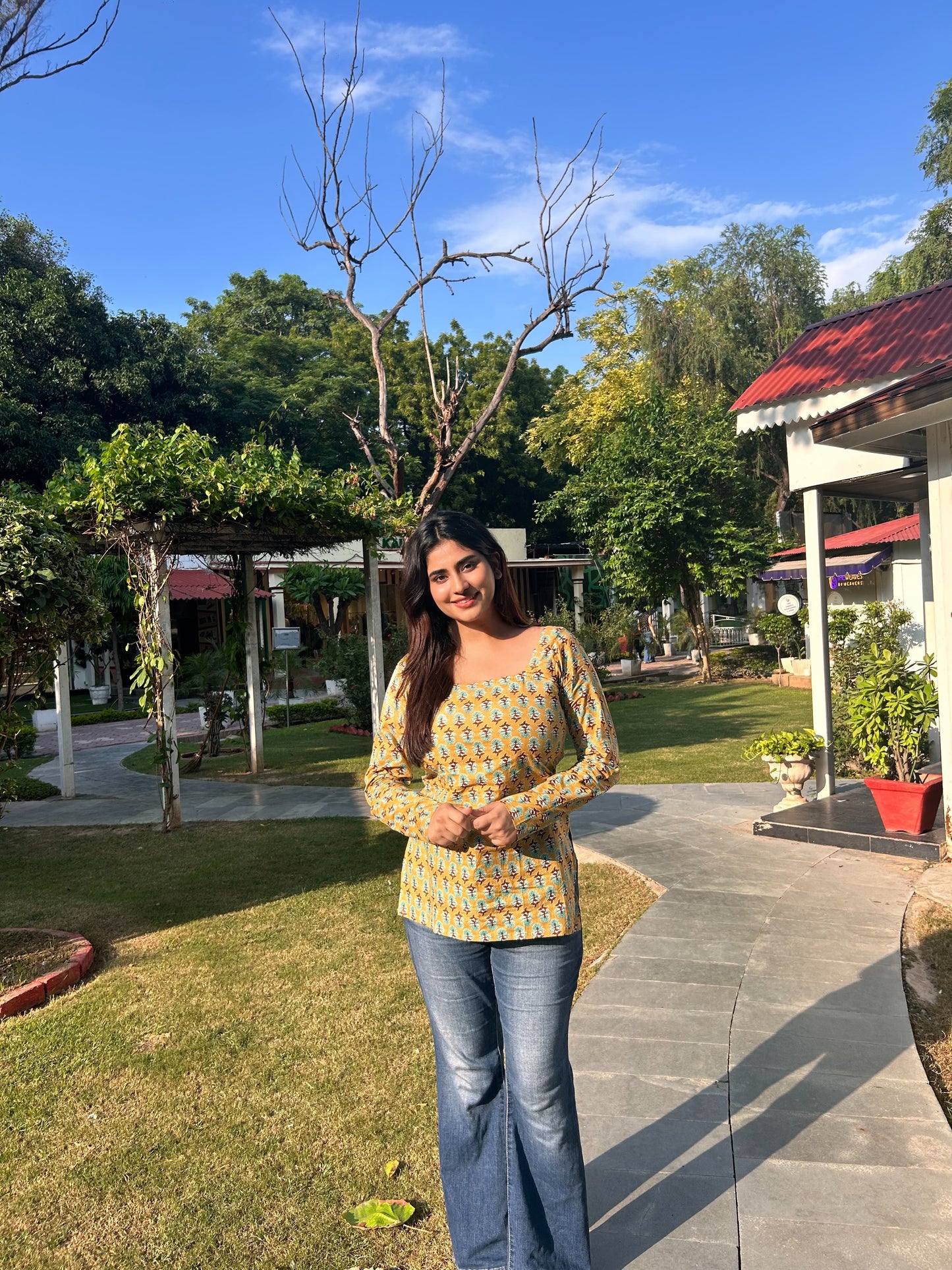 Mustard Corset Kurti