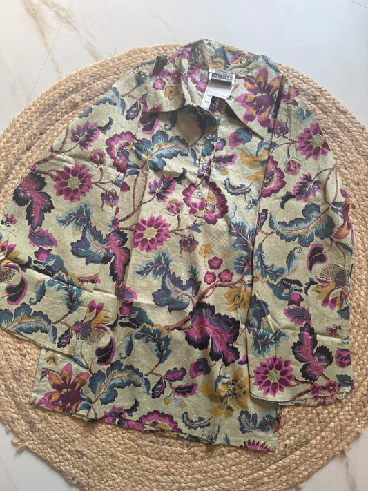 Pista green collared Kurti