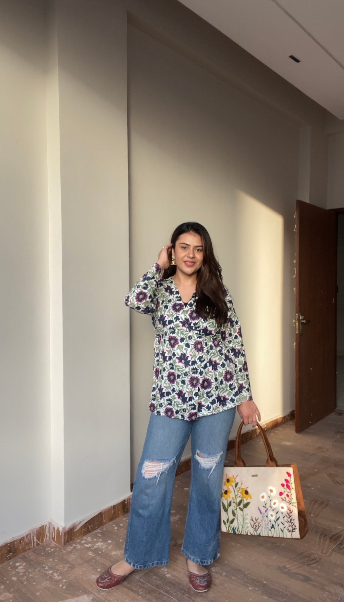 Straight Angrakha wrap around Kurti