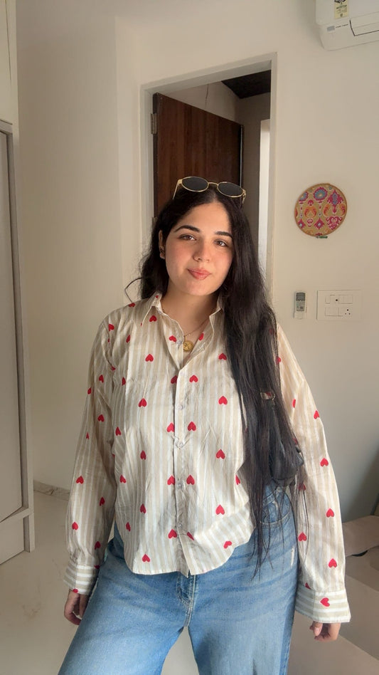 Heart at the Stripe Shirt