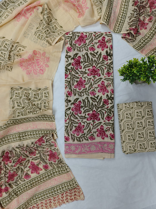 Block printed suit set