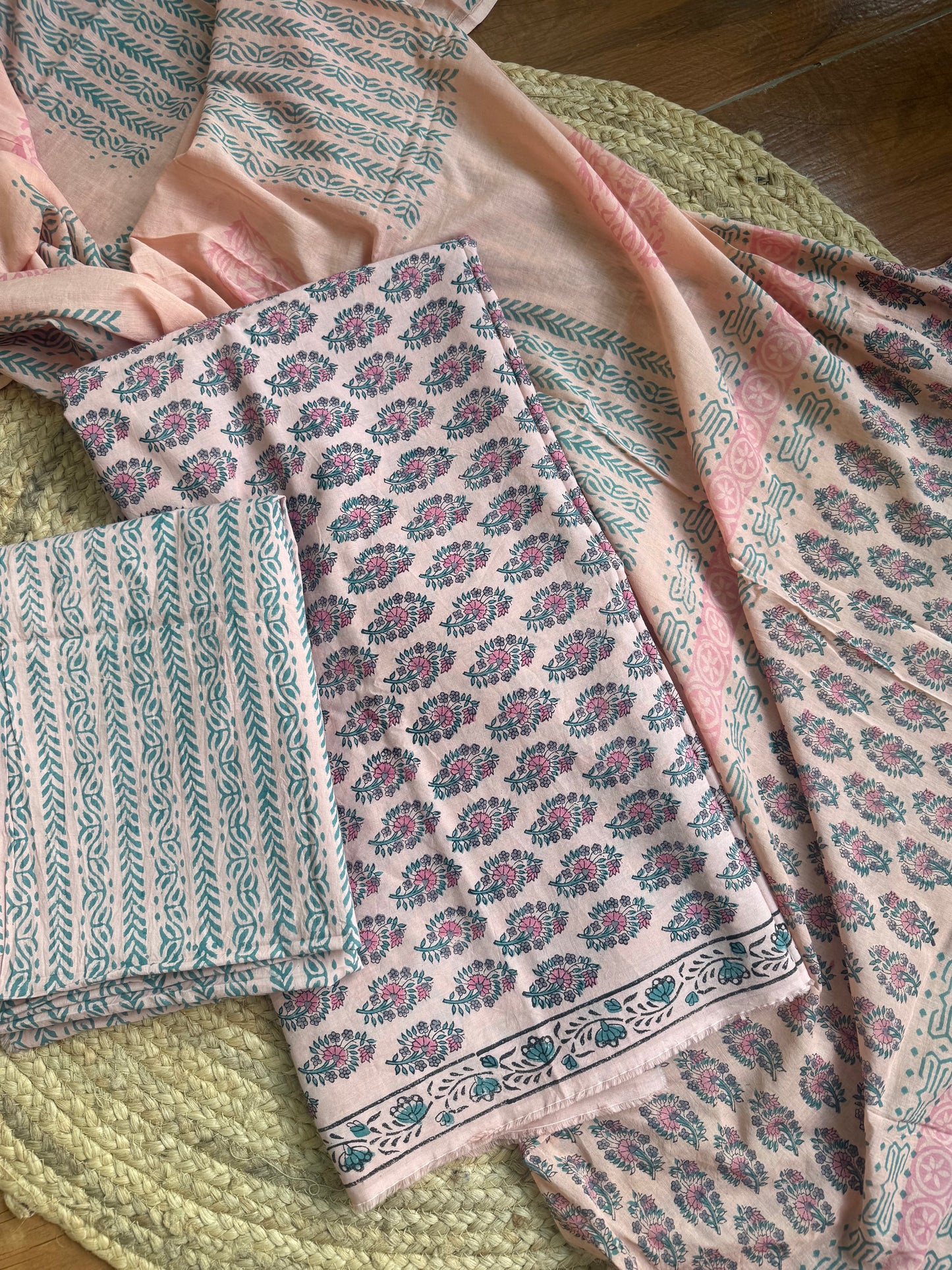 Gulabi block printed suit set