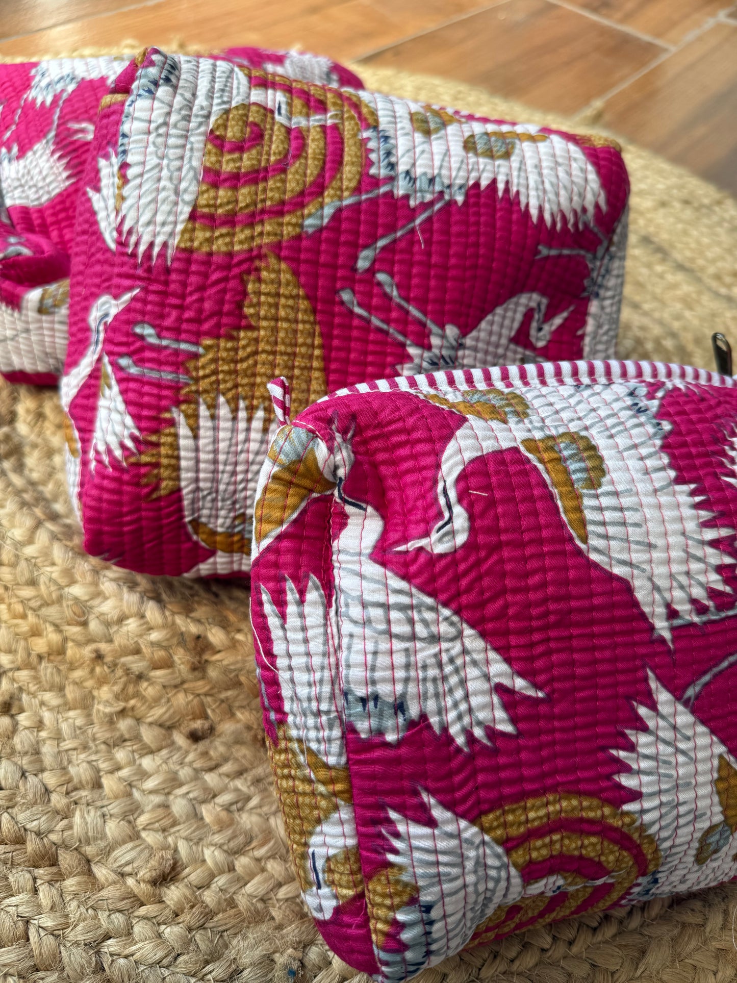 Bird print makeup/toiletry/cosmetic pouches