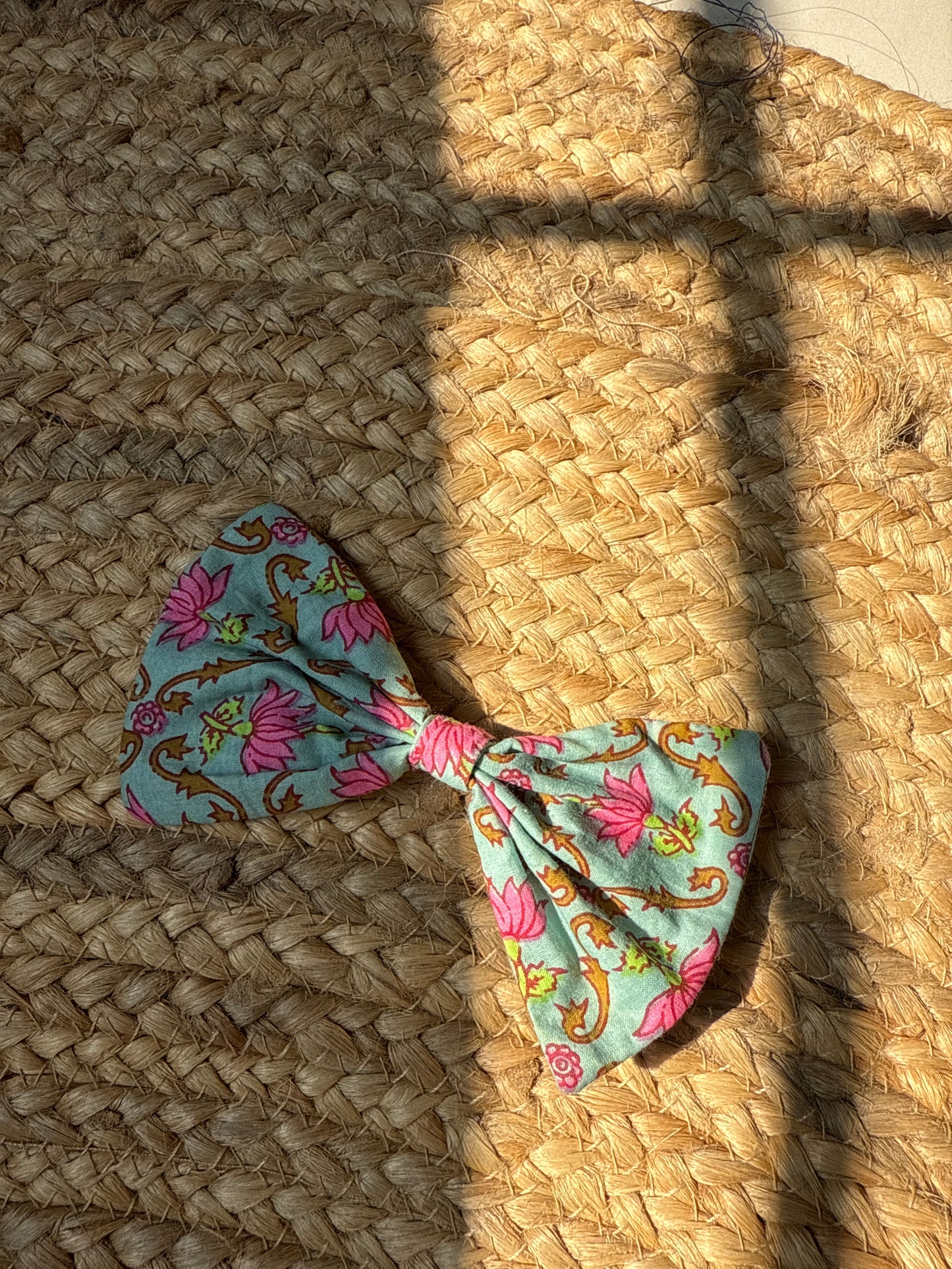 Lotus print hair bow