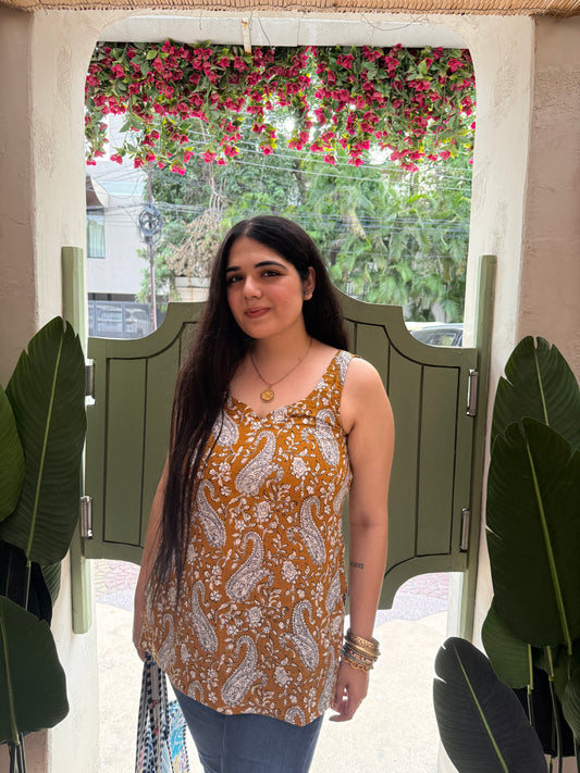 Paisley Mustard Kurti