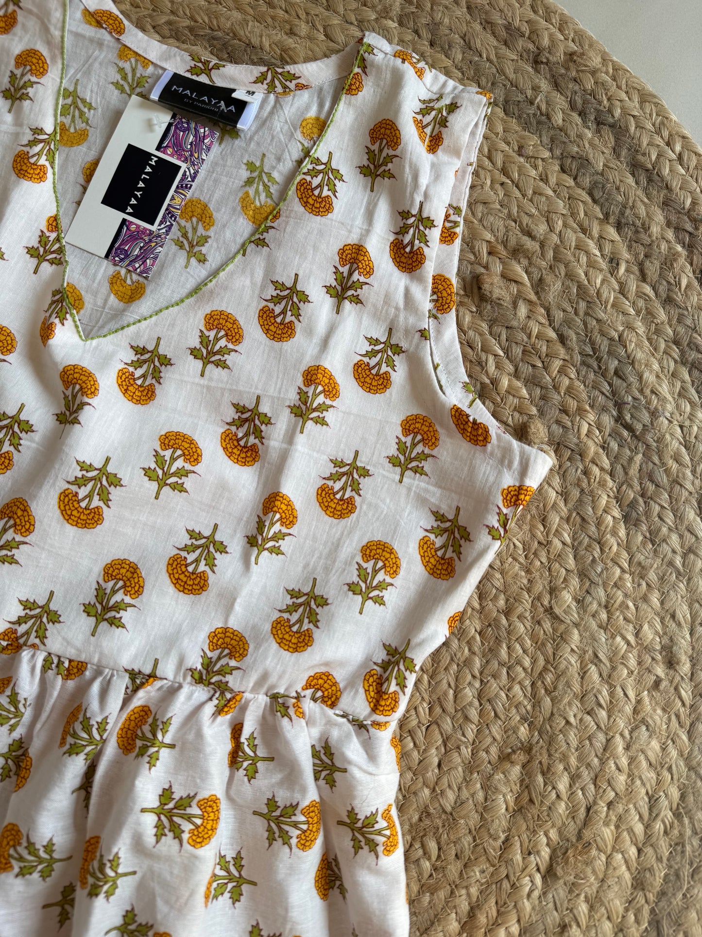 Peela phool peplum top