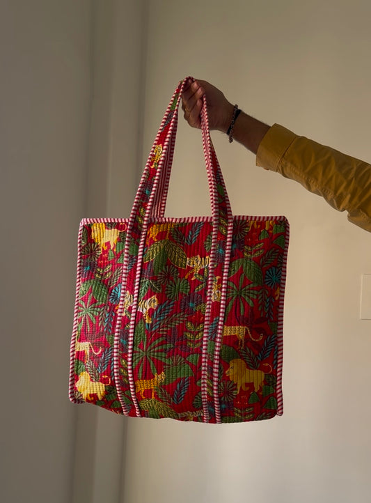 Tiger floral Tote bag