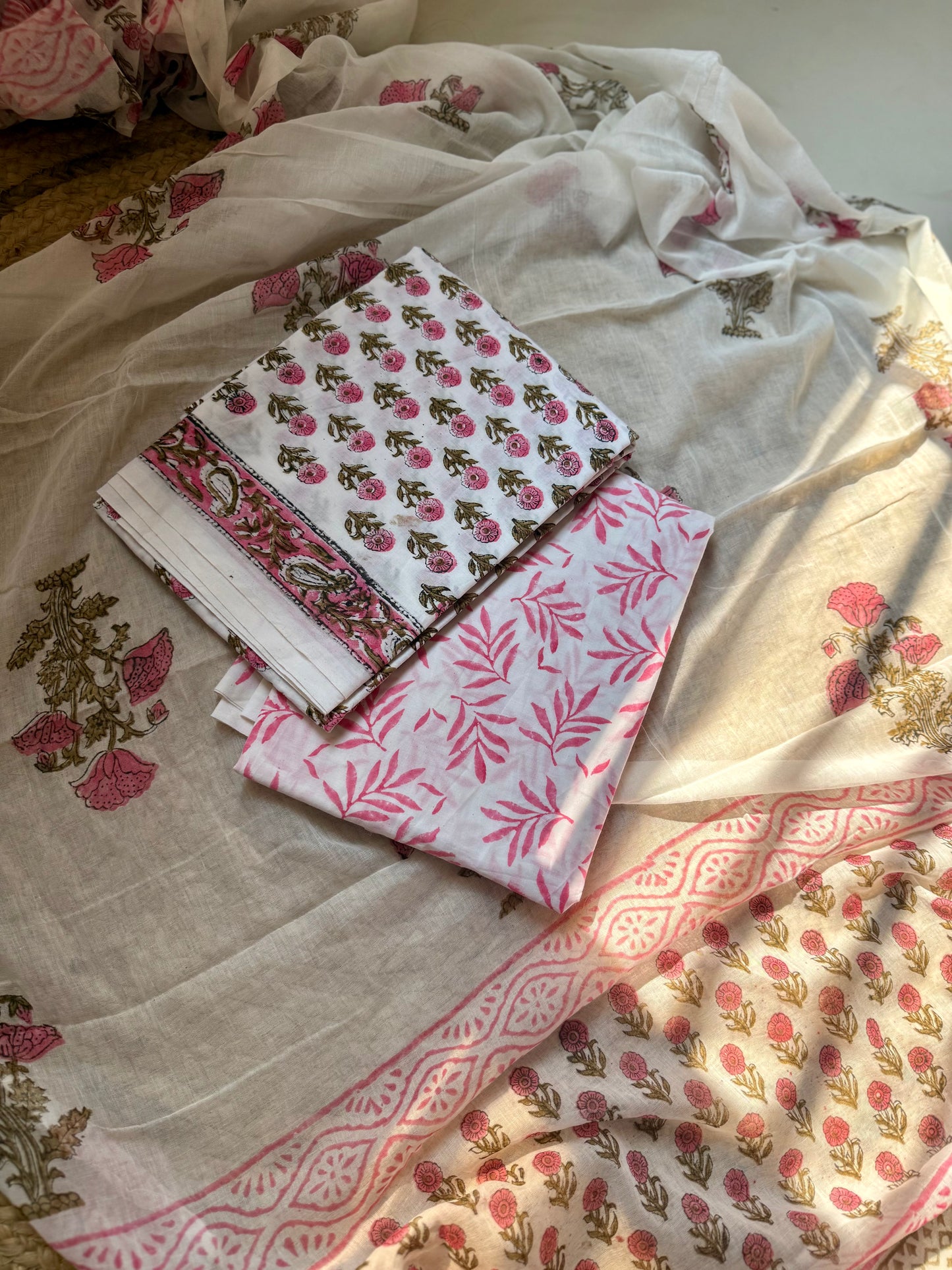 Hand block printed suit