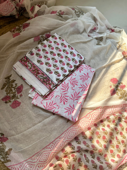 Hand block printed suit
